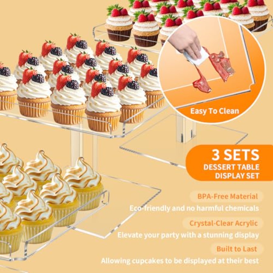 3 Tiered Serving Tray Set for  - đánh giá và giá Display Risers Set