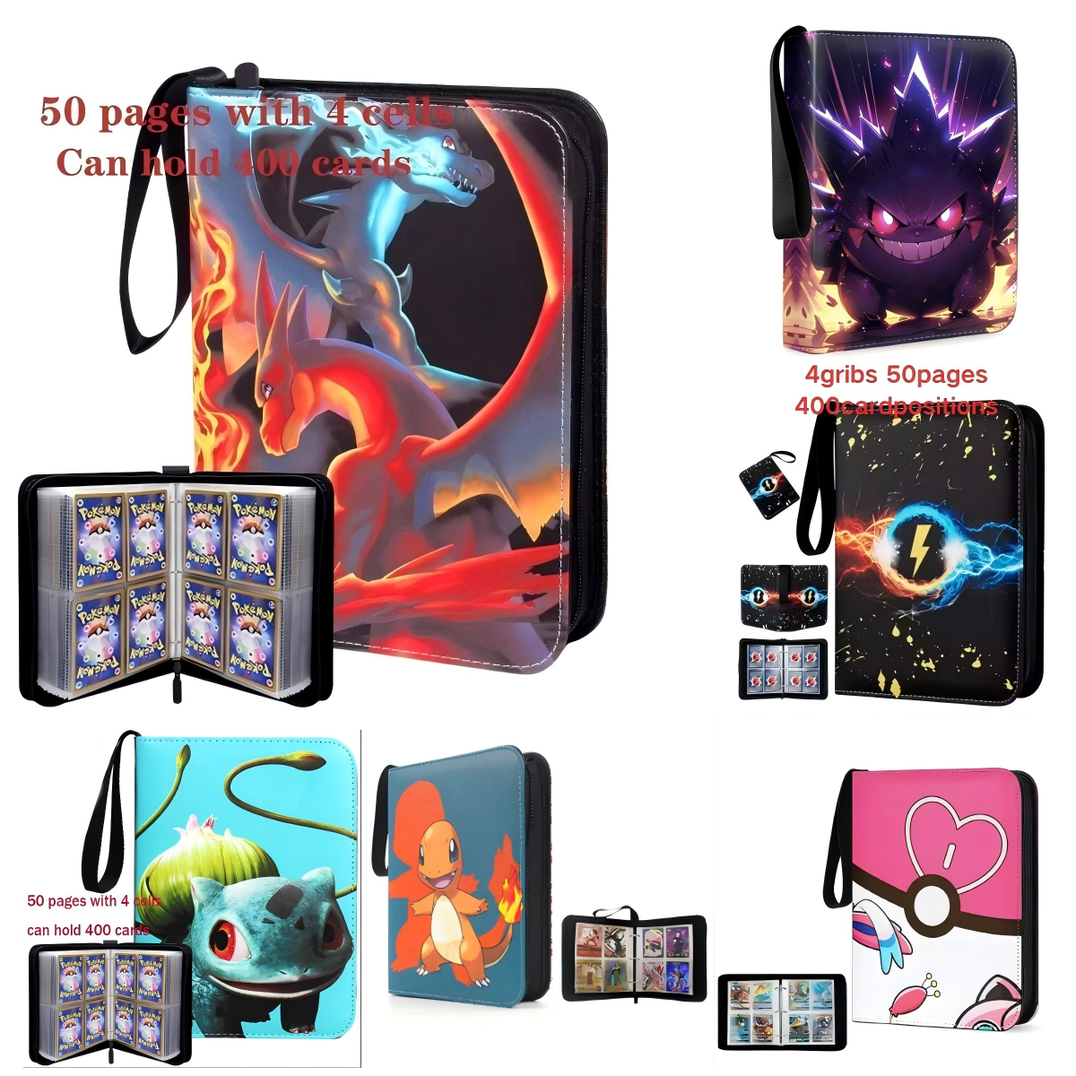 Charizard Gengar Pikachu Card  - đánh giá và giá Pokemon Binder Card