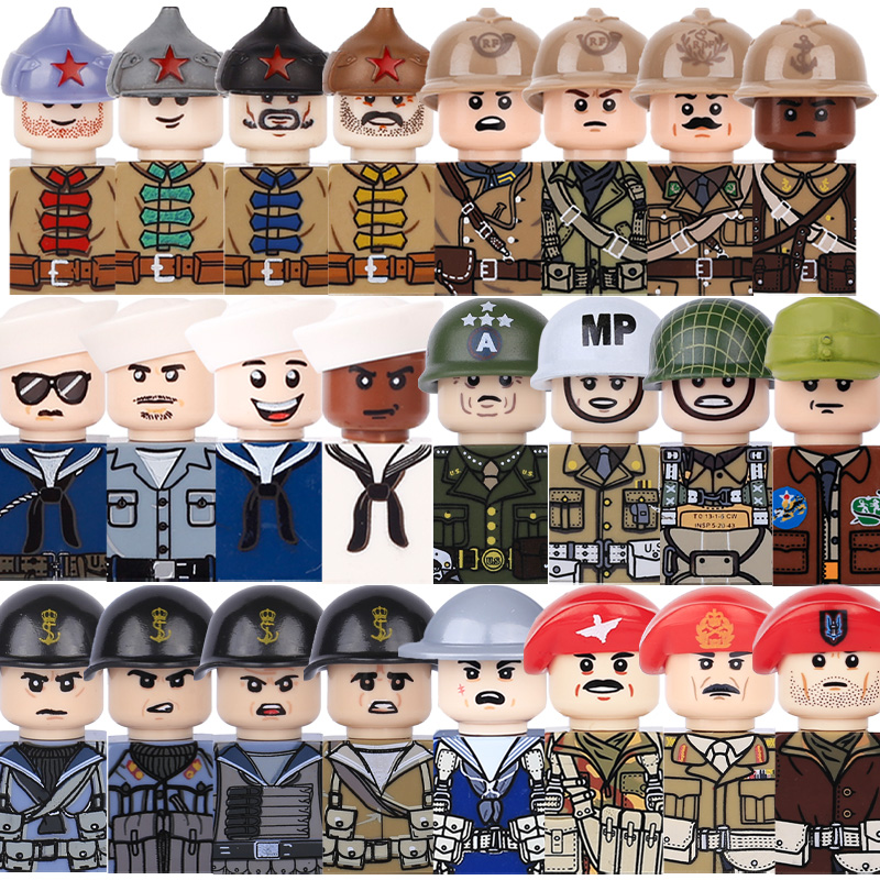Kids Toy WW2 Military Army Act - đánh giá và giá Lego Minifigure Holder