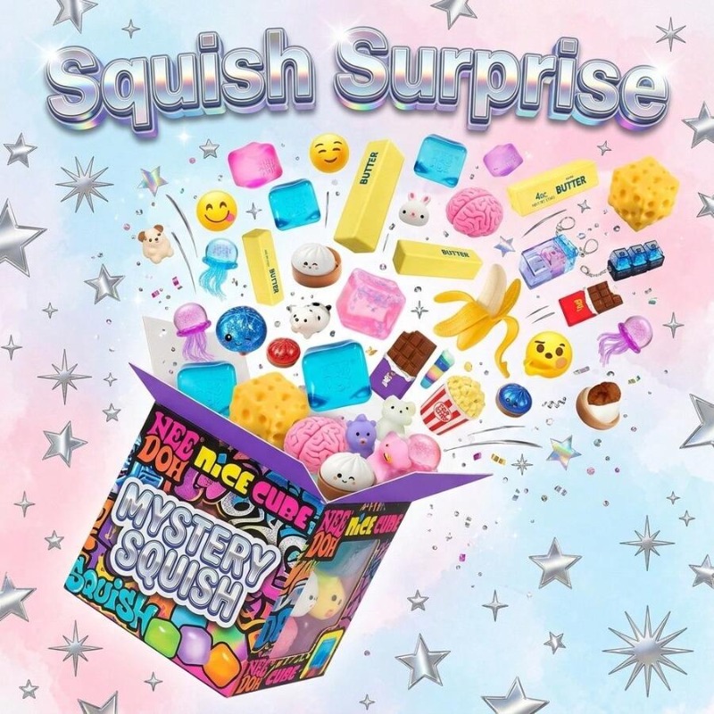 Holiday Squishy Mystery Blind  - đánh giá và giá Mystery Box Blind Bag