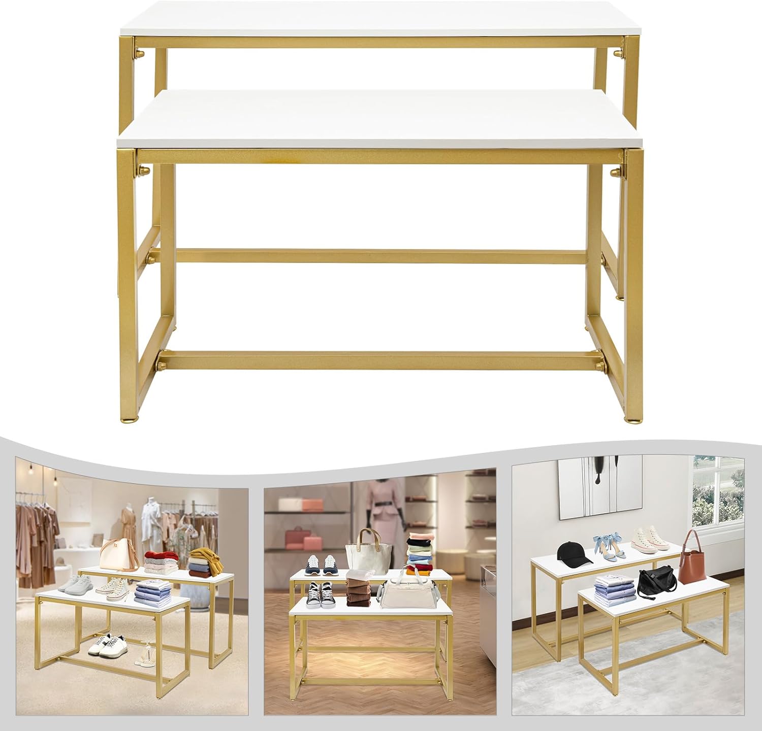 2-Piece Set Gold Modern Nestin - đánh giá và giá Display Risers Set