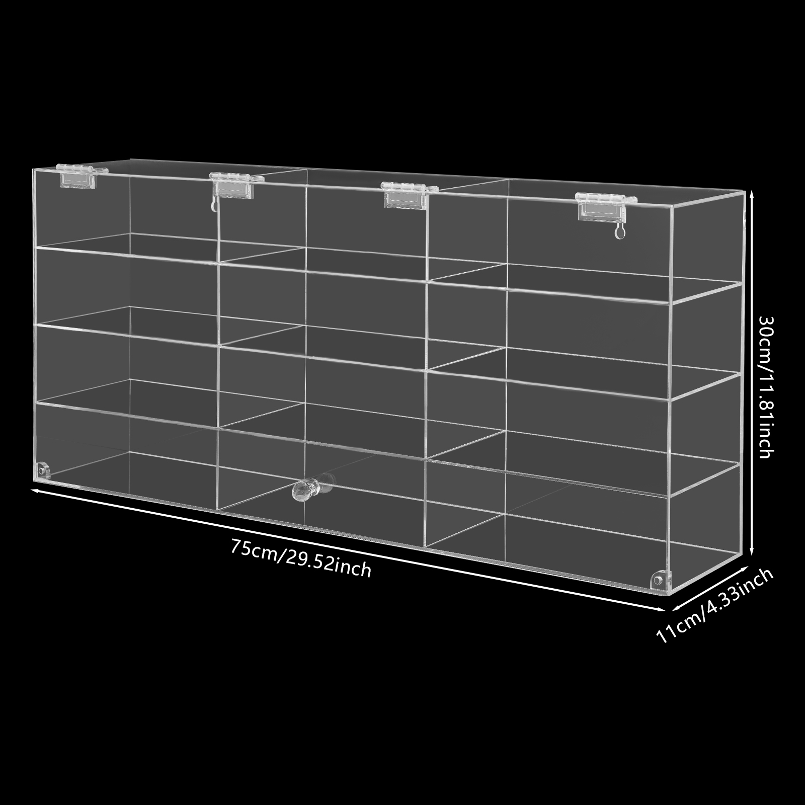 4 Tiers Wall Mounted Toy Displ - đánh giá và giá Display Case Acrylic
