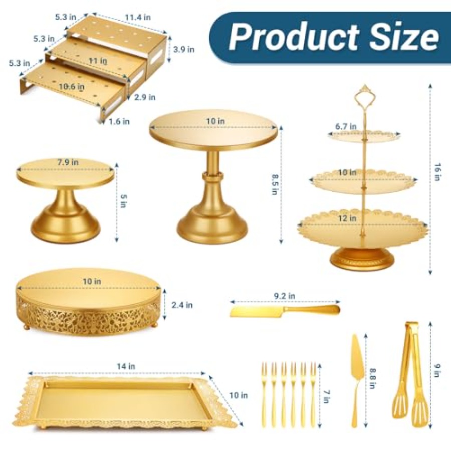 Metal Gold Dessert Table Displ - đánh giá và giá Display Risers Set