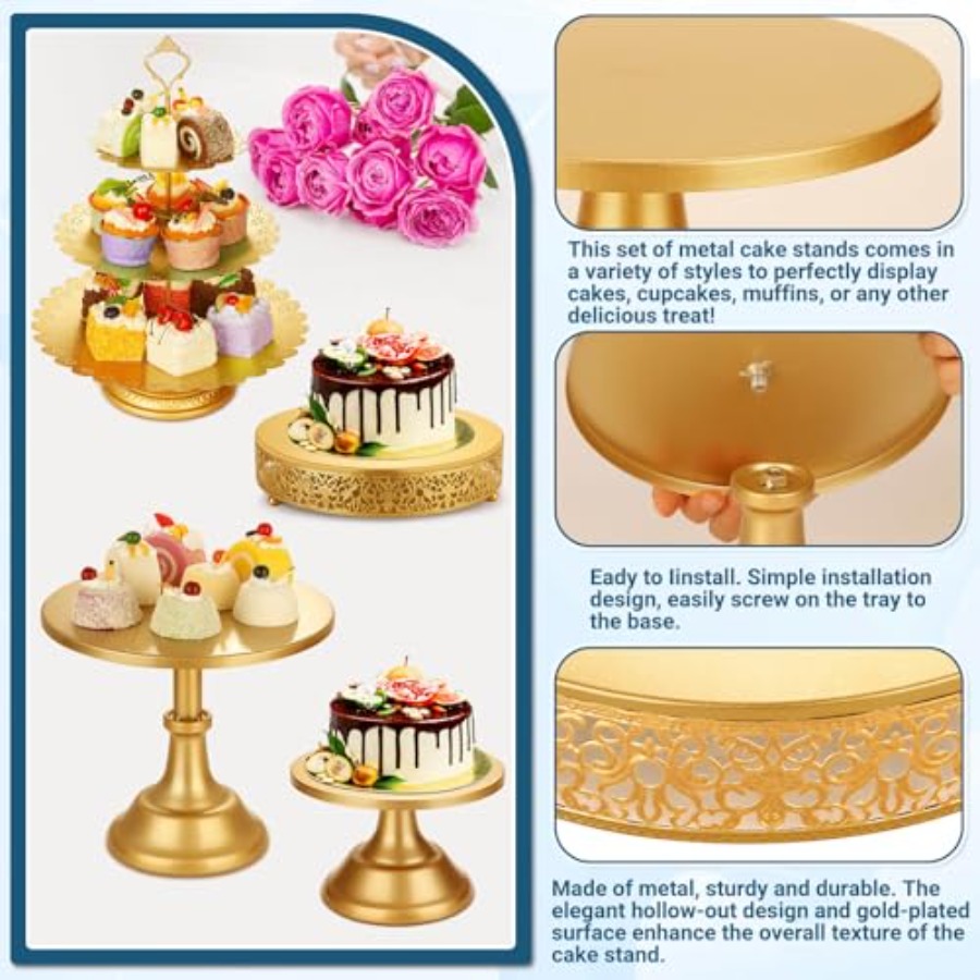 Metal Gold Dessert Table Displ - đánh giá và giá Display Risers Set