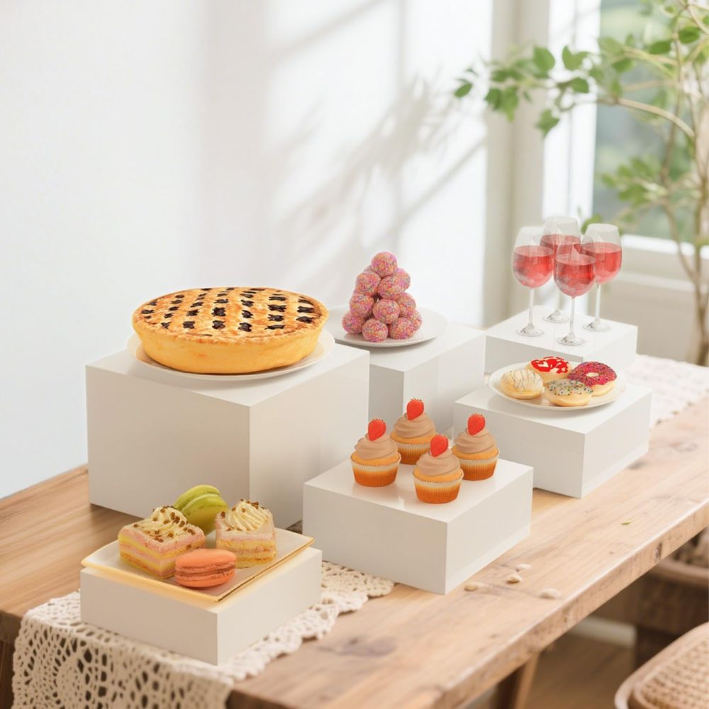 【8Pcs】 Buffet Risers,Dessert T - đánh giá và giá Display Risers Set